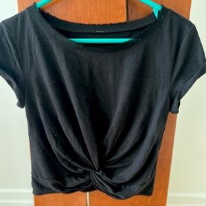 FP Movement by Free People Women's Active T-Shirt Twisted Cropped Top Black XS-S